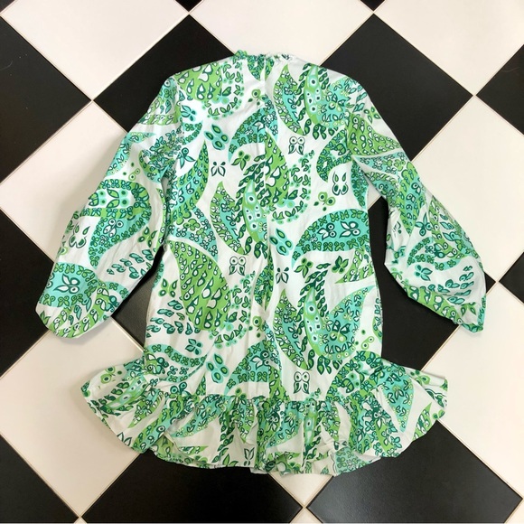STAUD Carolina Butterfly Paisley Green White Dress size 6 - Picture 7 of 11